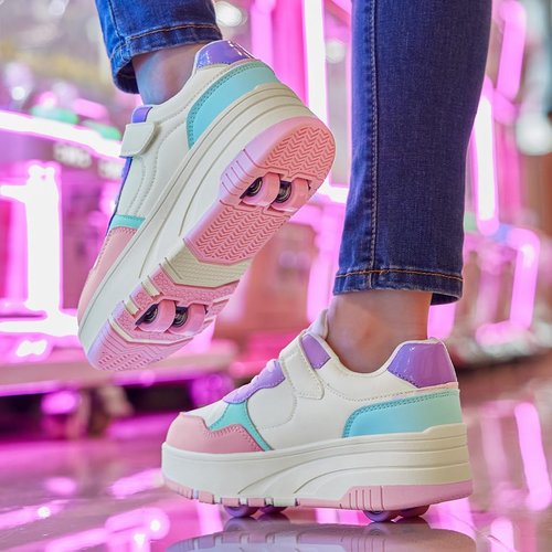Joyfultime Kids Shoes with Wheels Boys Girls Roller Skate Shoes Wheeled Athletic Sneakers Suitable for Beginners