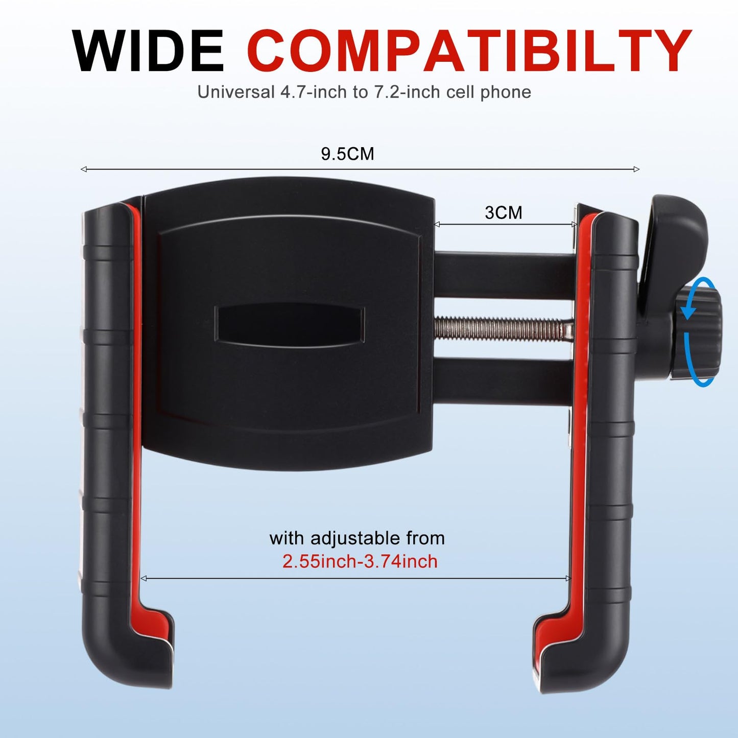 Relaxweex 2 Pcs Golf Cart Phone Mount Holder Compatible with All 4.7-7.2" Cell Phones Golf Cart Accessories Essentials Gift, 3s Install, 1s Lock & Release(Red)