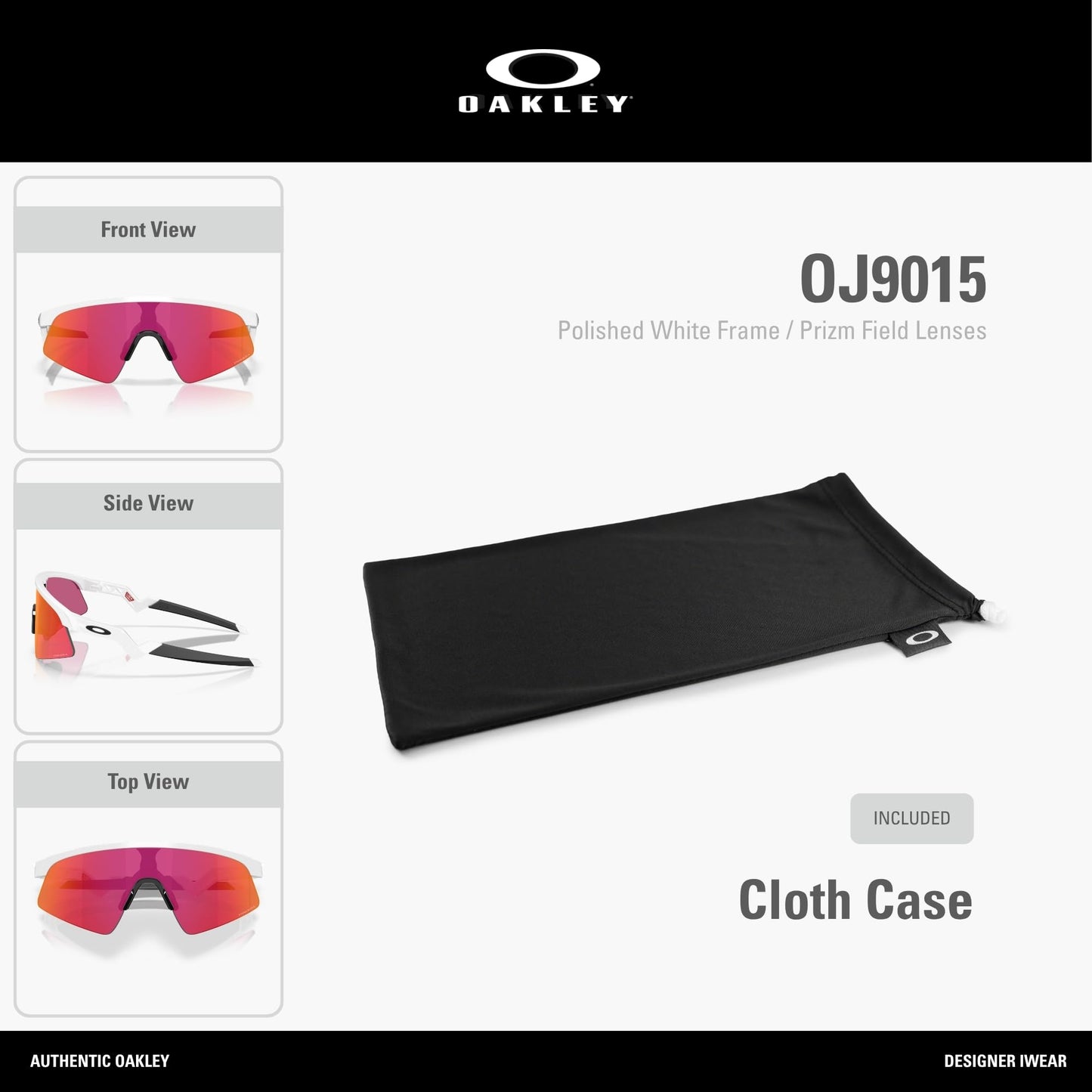Oakley Resistor Sweep OJ9015 901503 28MM Polished White/Prizm Field Rectangle Junior Sunglasses for Boys for Girls