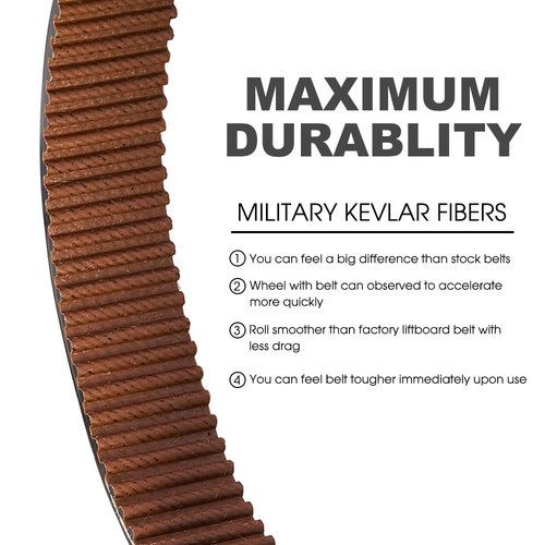Kutrick Boosted Board Kevlar Belts for Boosted Board V2, Mini S, Mini X, Plus, and Stealth - Reinforced Kevlar / 350 Miles Normal Tested | Much Stronger Than Original Boosted Belts