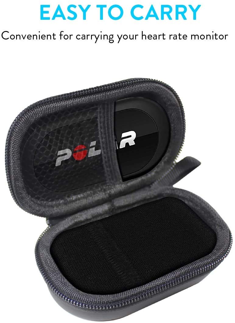 TUDIA EVA Empty Case for Heart Rate Monitor with Chest Strap Compatible with Polar H10, Zacurate Pro Series 500DL, 500BL Fingertip Pulse Oximeter Blood Oxygen Saturation Monitor[Case ONLY]