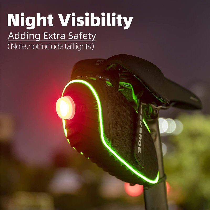 ROCKBROS Bike Seat Bag with LED Light, Waterproof 3D Shell Bicycle Saddle Bag with Rain Cover for Road & Mountain Bikes
