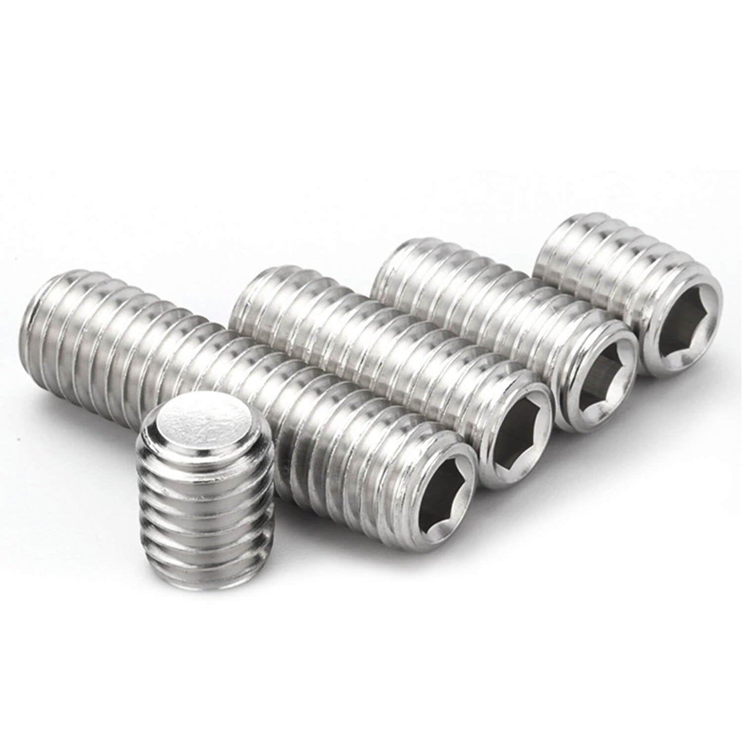 3/8-16 x 1'' (10 Pack) Set Screws, 304 Stainless Steel 18-8, Internal Hex Head Allen Drive Cup Point Screws (with Hex Key Wrench)