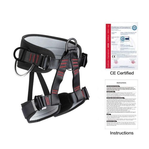HandAcc Climbing belts, Thicken Professional Half Body Safety Belt For Tree Climbing Saddle, Fire Rescue, Roofing and Rappelling, Climbing Gear
