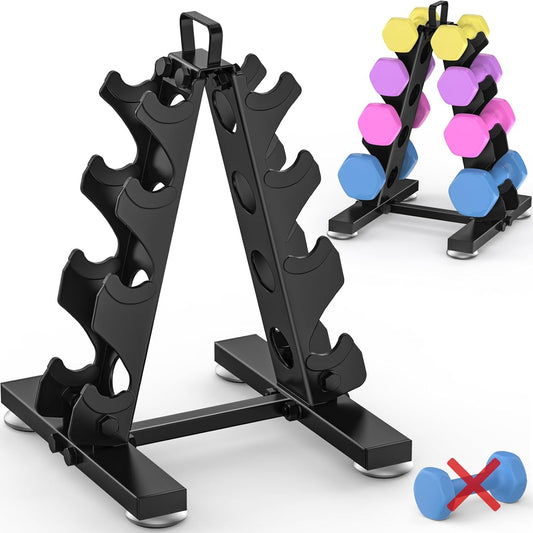 TomCare 6-Tier Dumbbell Rack - Metal A-Frame Weight Storage Stand for Home Gym | Durable & Space-Saving