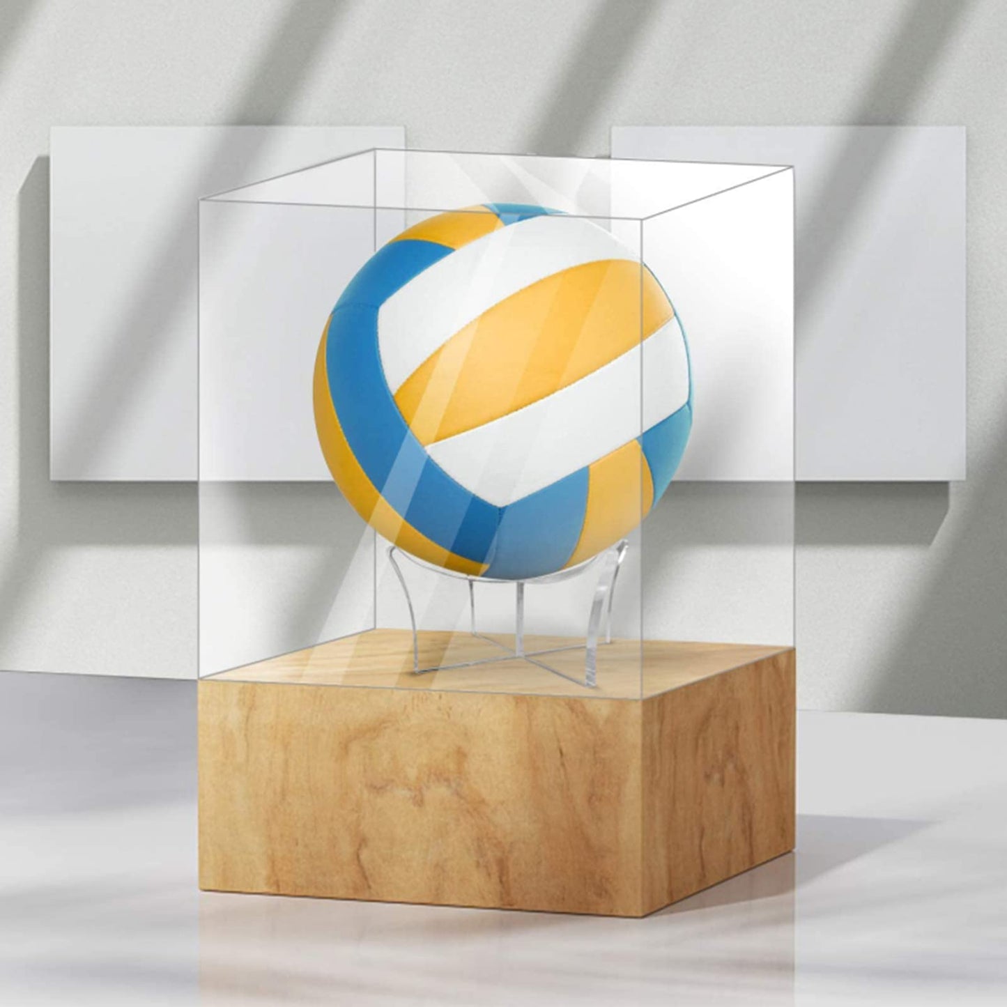 Lyellfe 12 Pack Acrylic Ball Stand, Ball Display Stand Holder, Football Basketball Holder, Trophy Autograph Memorabilia Display Case for Volleyball Rugby Soccer