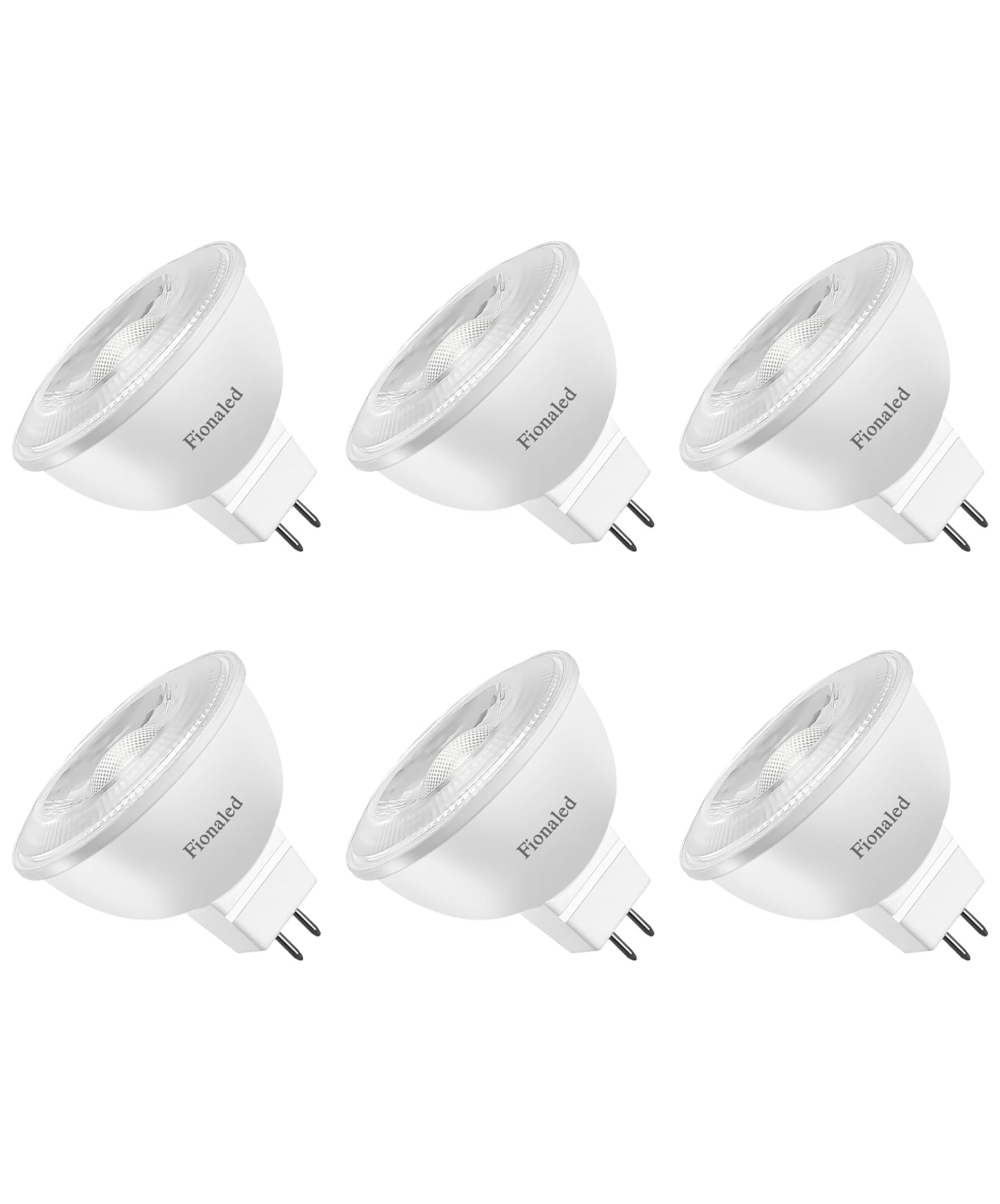 Fionaled MR16 LED Bulbs Dimmable, 50W Halogen Replacement, 2700K Cozy Warm White, GU5.3 Bipin Base, 5W 12V Low Voltage Landscape Recessed Lighting Bulbs,6-Pack