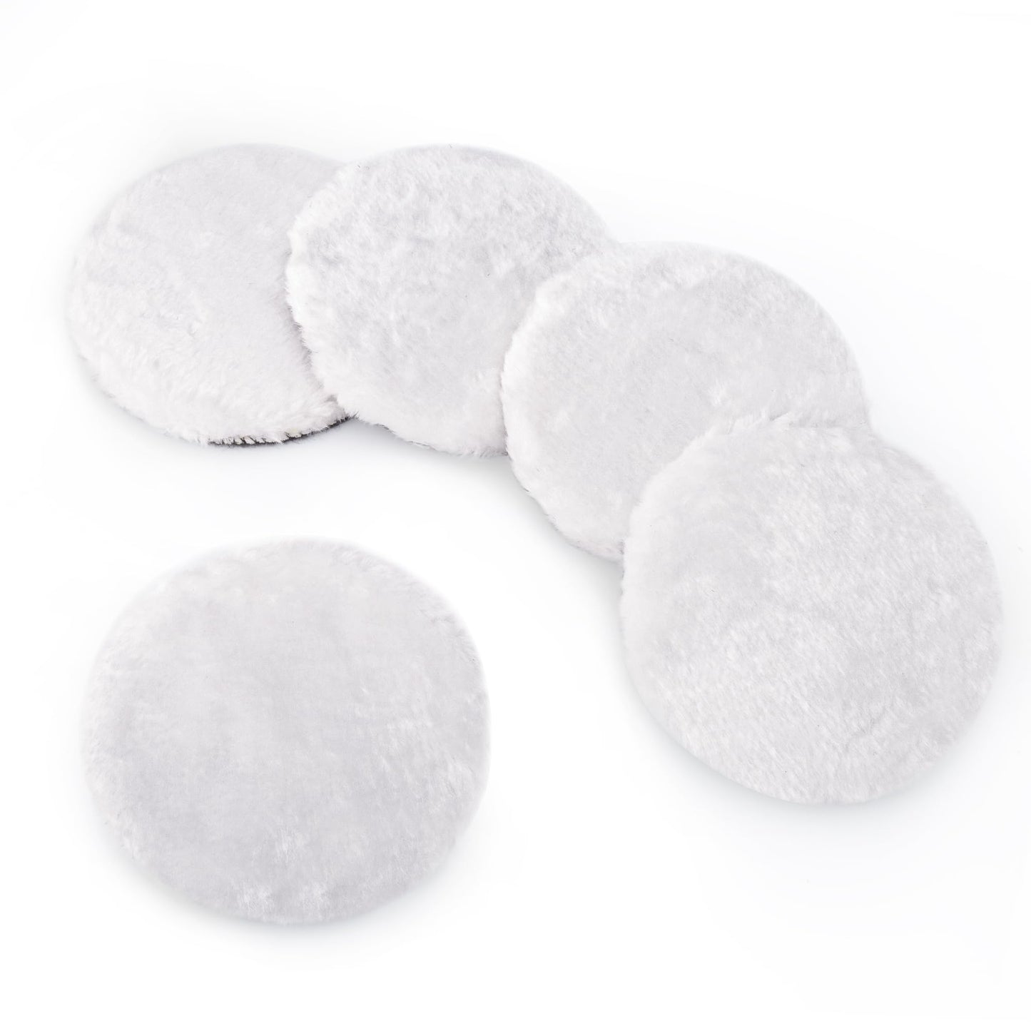 5 PCS 5 Inch Wool Polishing Pad Hook and Loop Buffing Wheel for Orbital Polisher Buffer Synthetic Polisher Wheel