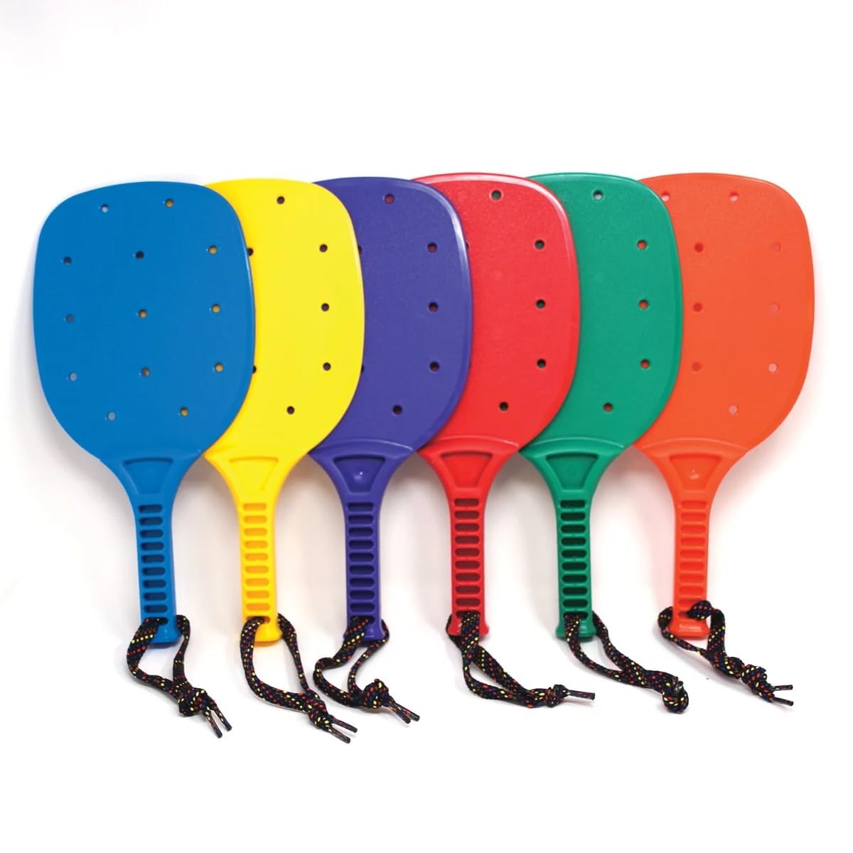 No Worry Sports Rugged Racket Junior Pickleball Paddle Set – Tough Molded Plastic Design for Learning, Practice, Group Games, and All-Purpose Recreational Play – Made in The USA (2-Pack, Yellow)