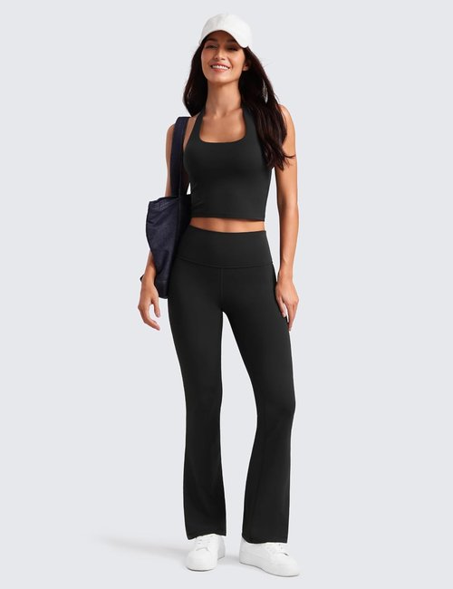 CRZ YOGA Flare Leggings - High Waist Bootcut Lounge Pants with Pocket | 29"/30.5"/32"/33.5" Sizes