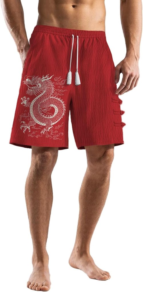 Domirica Summer Shorts - Men's Wide Leg Sports Running Shorts with Elastic Waist & Pockets | Quick-Dry Beachwear