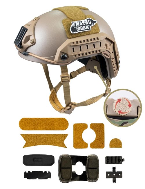 FMATAL GEAR Maritime Fast Helmet ABS for Airsoft Helmets Tactical Helmet Paintball Outdoor Sports Hunting Shooting (L/XL, DE)
