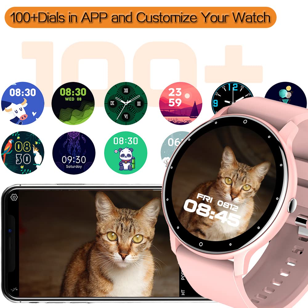 0.3inch Ultra Thin Smart Watch Fitness Tracker Pedometer with Heart Rate, Blood Pressure, Blood Oxygen and Sleep Monitoring Functions, Support Message Push Notification, Multiple OSD Languages