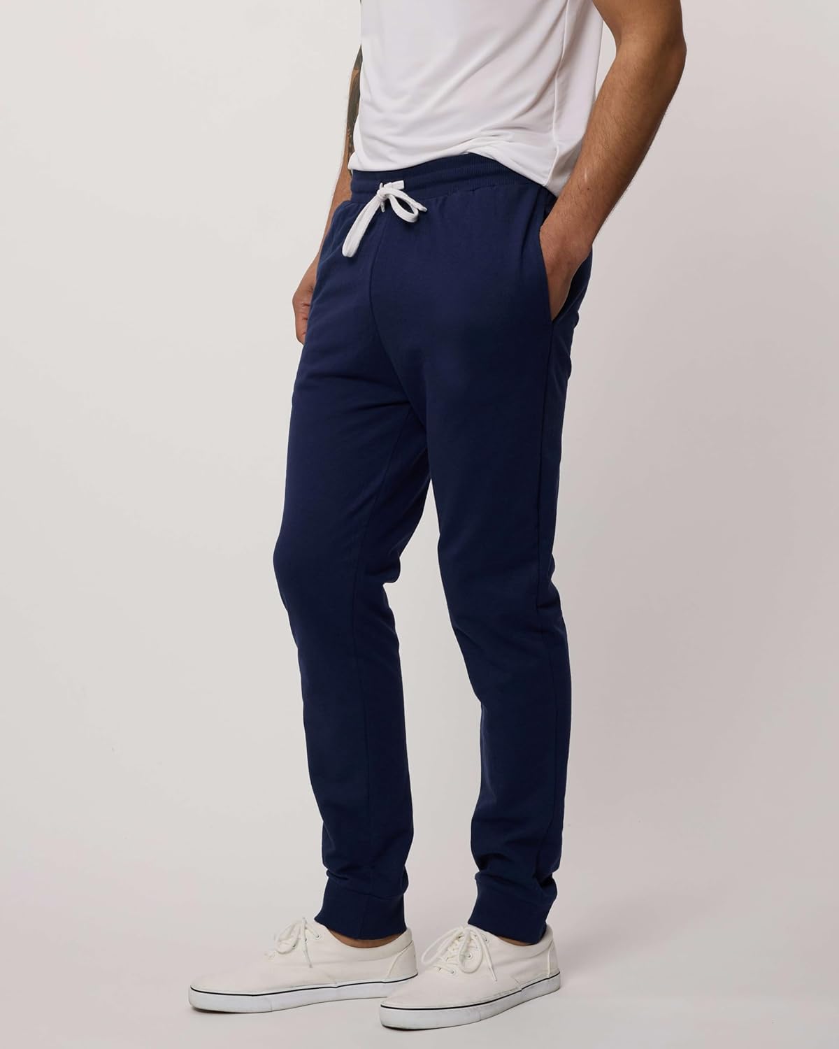 Real Essentials Men's French Terry Fleece Jogger Sweatpants - 3 Pack with Pockets | Big & Tall Sizes Available