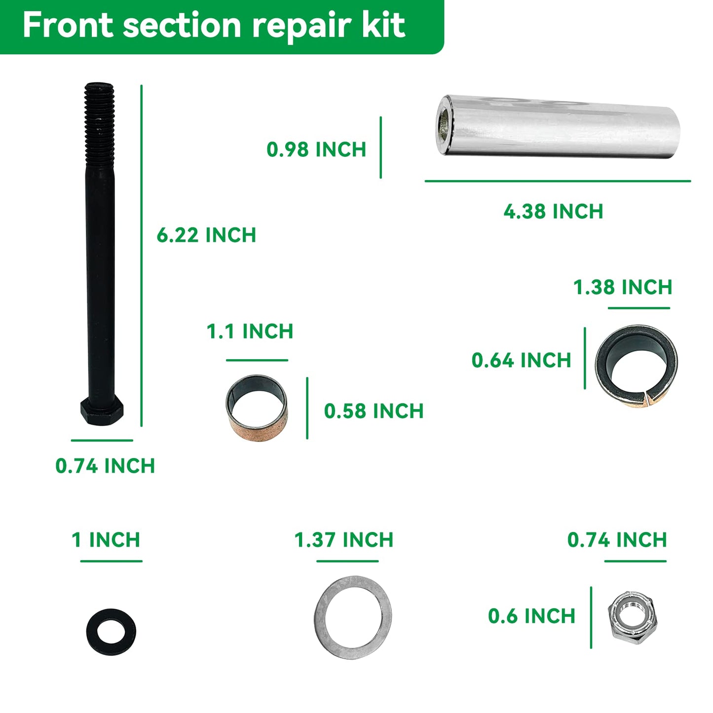 XUANYUDG0769 Golf Cart Spindle Bushing King Pin Tube Claw Copper Sleeve and Washers Assembly Repair Kit Fits for EZGO TXT/PDS Replaces 70648-G01 70749G01 70745G01
