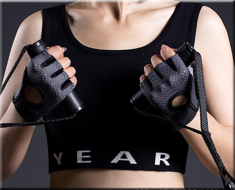 Breathable Workout Gym Gloves for Weightlifting - Anti-Slip - Large / Grey