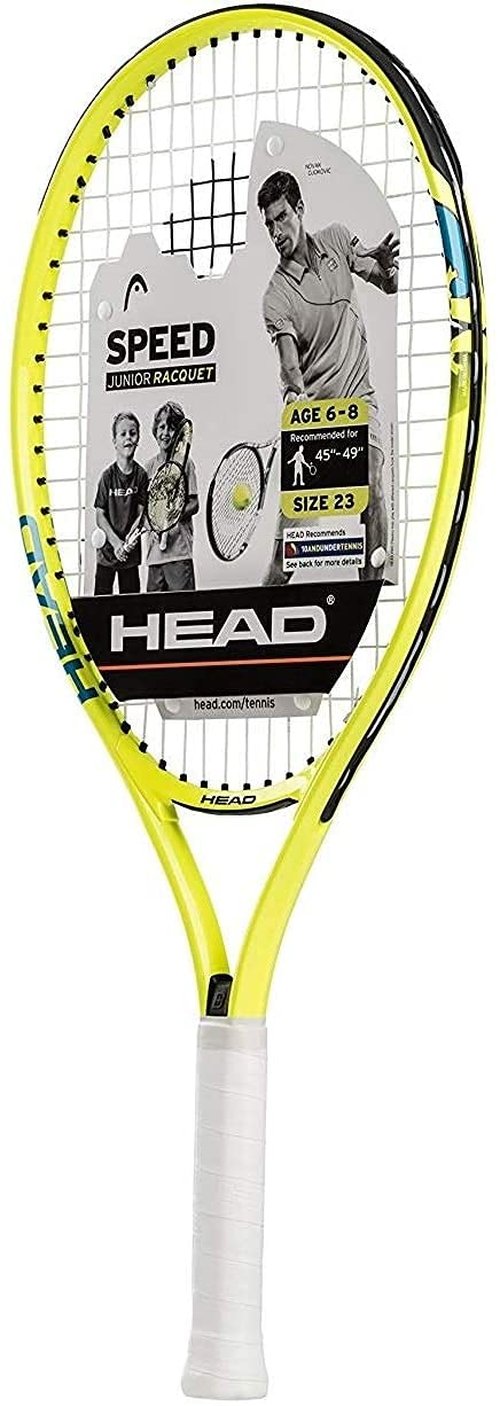 HEAD Speed 23 Junior Pre-Strung Tennis Racquet, Lightweight Youth Tennis Racket for Kids & Beginners, Durable Aluminum Frame, Age 6-8, 23 inch, Yellow