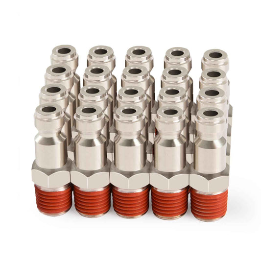 ChillWaves Automotive T-Style Air Plug, 1/4" NPT Male Pneumatic Plugs, Air Compressor Accessories Fittings(20-PACK)