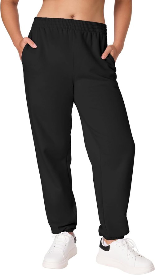 Hanes Women's Midweight Fleece Joggers - Comfortable Sweatpants with Pockets | 30" Plus Size