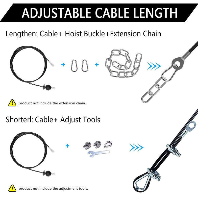 Taeku Fitness Pulley Cable, Heavy-Duty 6mm Steel Wire Rope for Home Gym, Adjustable Replacement Cable for Weightlifting, LAT Pulldown, and Cable Machine Accessories (100in+Tool)