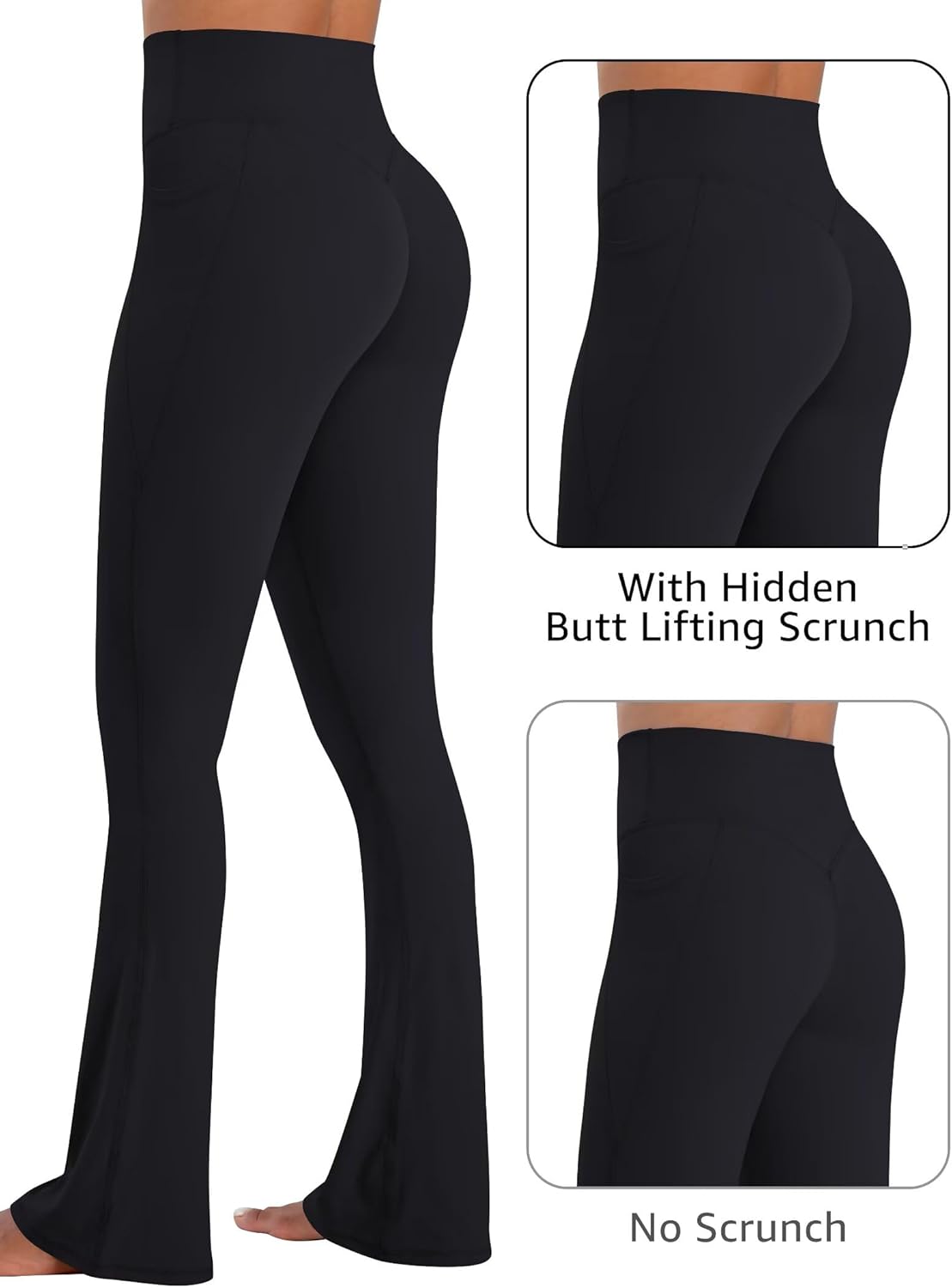 Sunzel Flare Leggings for Women - Hidden Butt Lifting, Tummy Control | Comfortable with Pockets