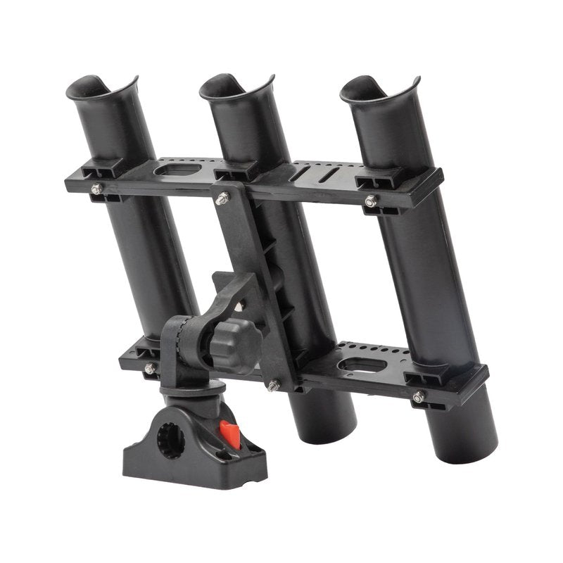 Extreme Max 3006.8635 Adjustable Triple Rod Holder with Locking Mounting Base
