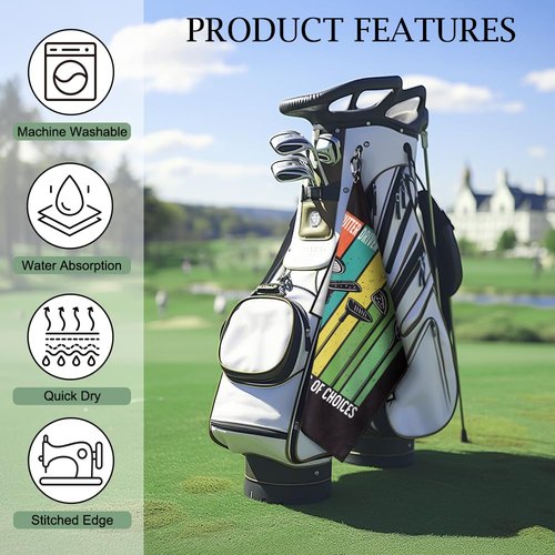 DYJYBMY Life is A Series of Choices Funny Printed Golf Towel for Golf Bags with Clip, Golf Lover Towels, Golf Towel Gifts for Dad Golf Player Golf Club, Funny Gifts for Golfer Men Women
