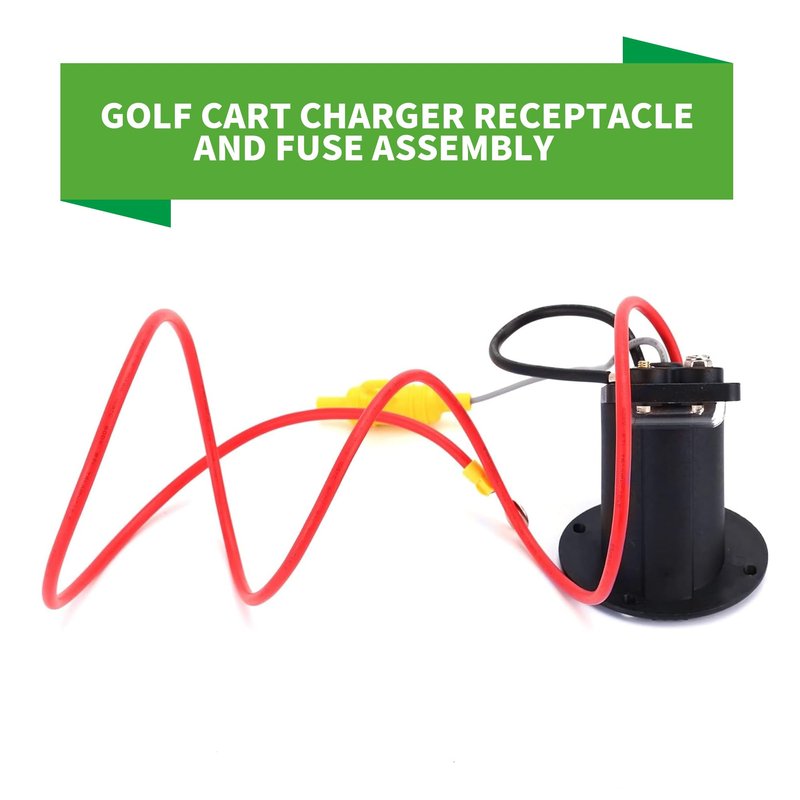 10L0L 48 Volt Golf Cart Charger Receptacle and Fuse Assembly | Electric Golf Cart Parts for Club Car 101802101