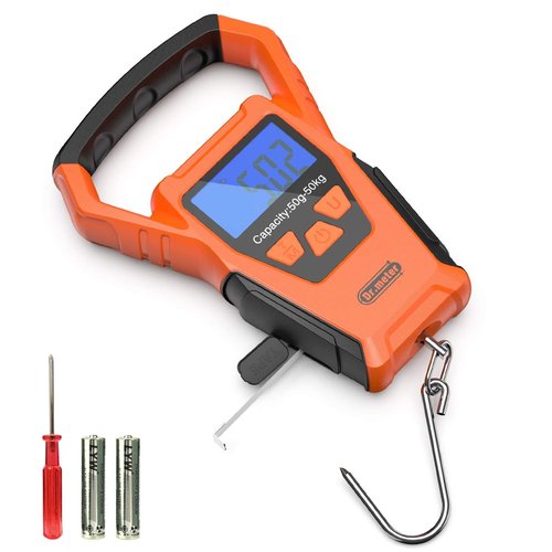 Dr.meter Waterproof Fish Scale - Digital Luggage Weight Scale with Backlit LCD Display | 110lb/50kg Capacity