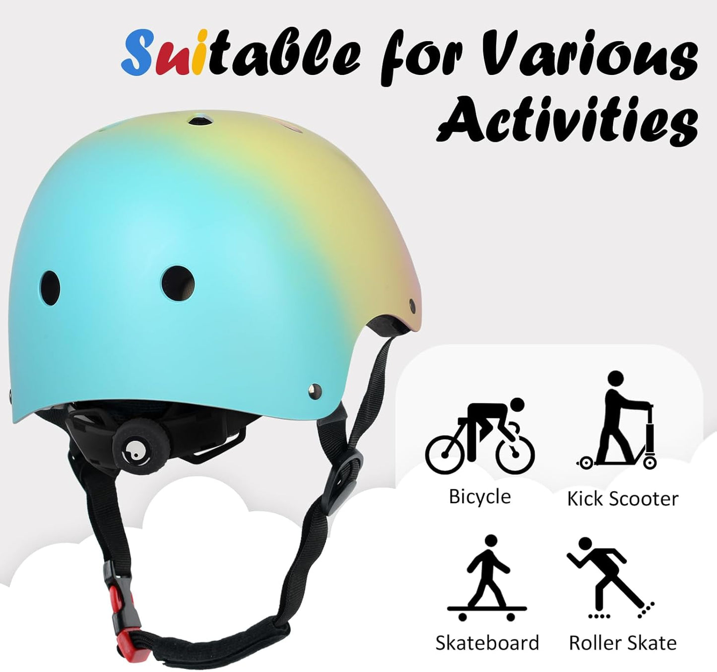 Skiennix Kids Bike Helmet - Adjustable Multi-Sport Protection for Toddlers to Youth | 3 Sizes Available