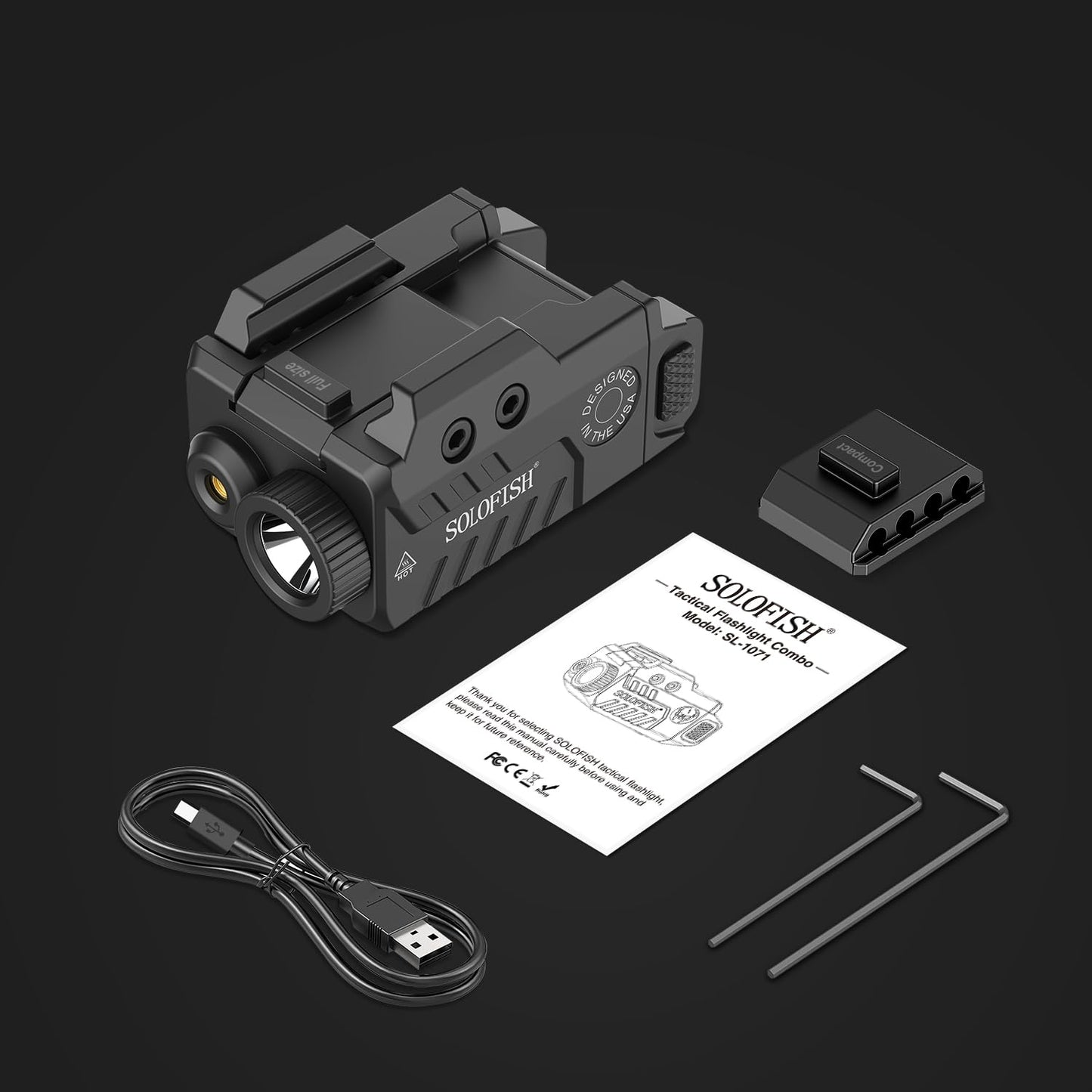 SOLOFISH Slidable Pistol Light Laser Combo for Railed Handgun