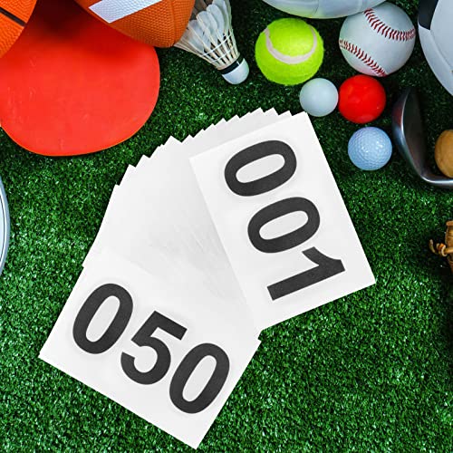 Outink Race Bibs Waterproof Running Numbers with Safety Pins - 101-200 Variation, 50 or 100 Pack, 7.9x5.9 Inches