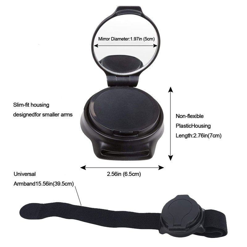 2 Pcs Bicycle Rearview mirror wristband,360° Wristband Bike Rear View Mirrorwrist Guard Cycling Rear View Mirror,Adjustable Road Side Mountain Bike Mirrors Safe Rearview Mirror Accessories