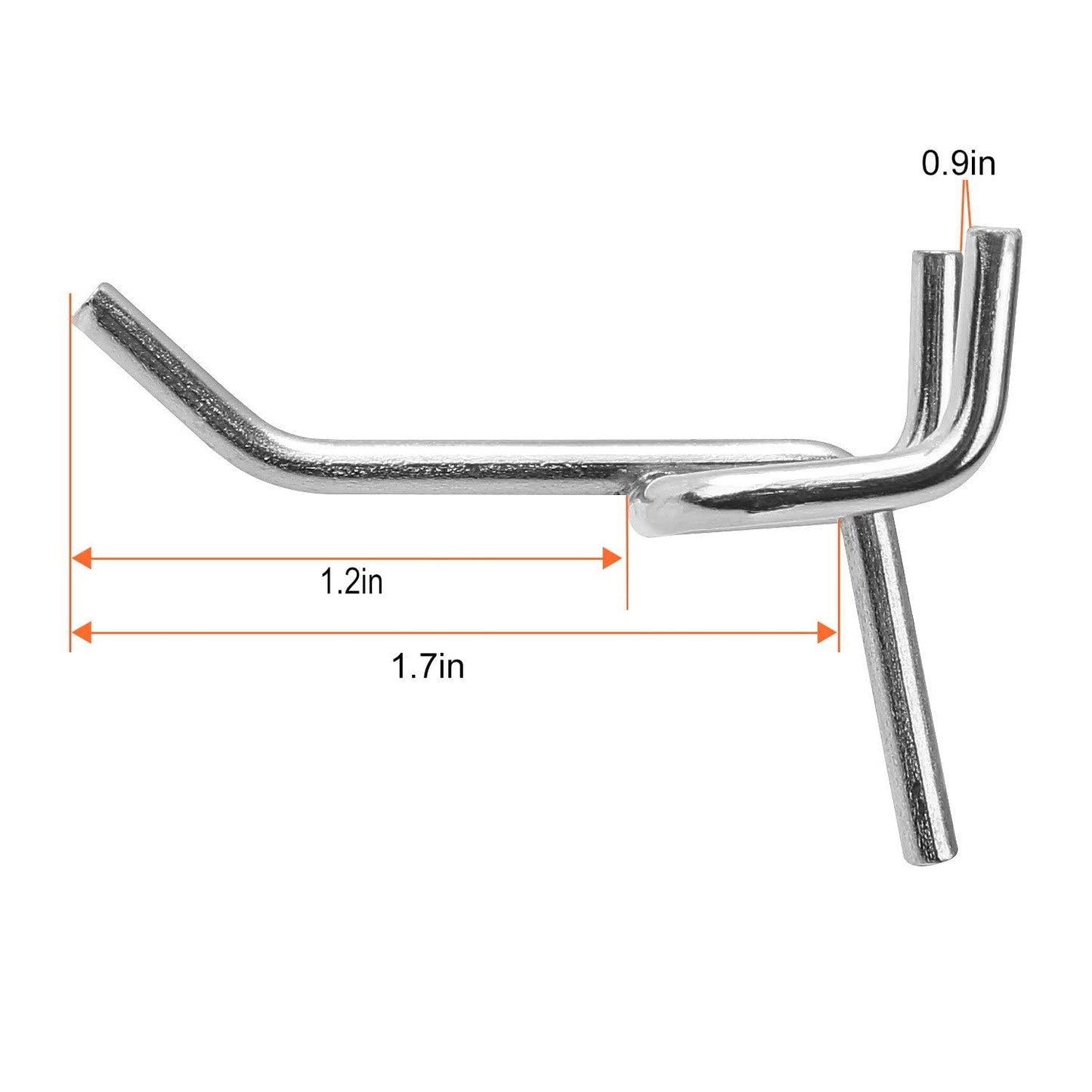 JMIATRY 100PCS Metal Pegboard Hooks 1 Inch Pegboard Hooks 1/8" Diameter Heavy Duty Board Shelving Peg Board Hook for 1/4" - 1/8” Thick Metal Perforated Pegboards, Pegboards Counters Display, Crafts