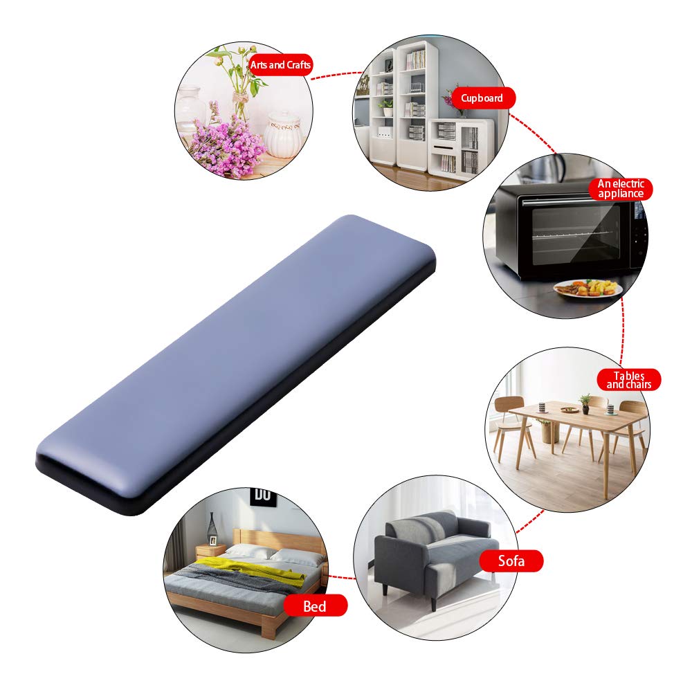 Furniture Sliders for Carpet and Hardwood Floors Adhesive Furniture Glides Sliders，Self-Stick (Teflon) Furniture Sliders Pad (8, rectangle25*100mm)