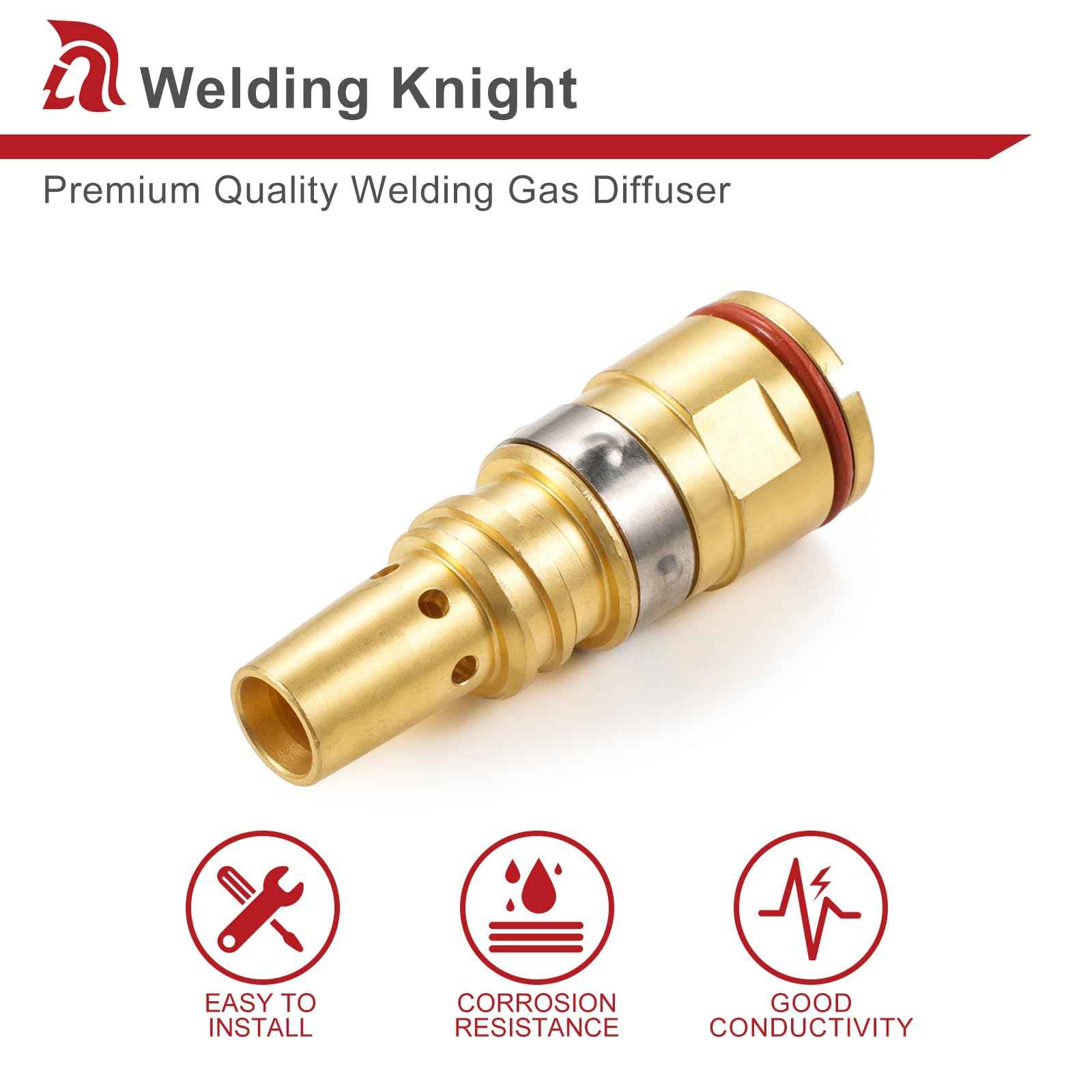 Welding Knight MIG Welding Gas Diffuser D-MA250 for Miller AccuLock S Diffuser Fits Bernard Style MDX-250 MIG Gun (2-PK)