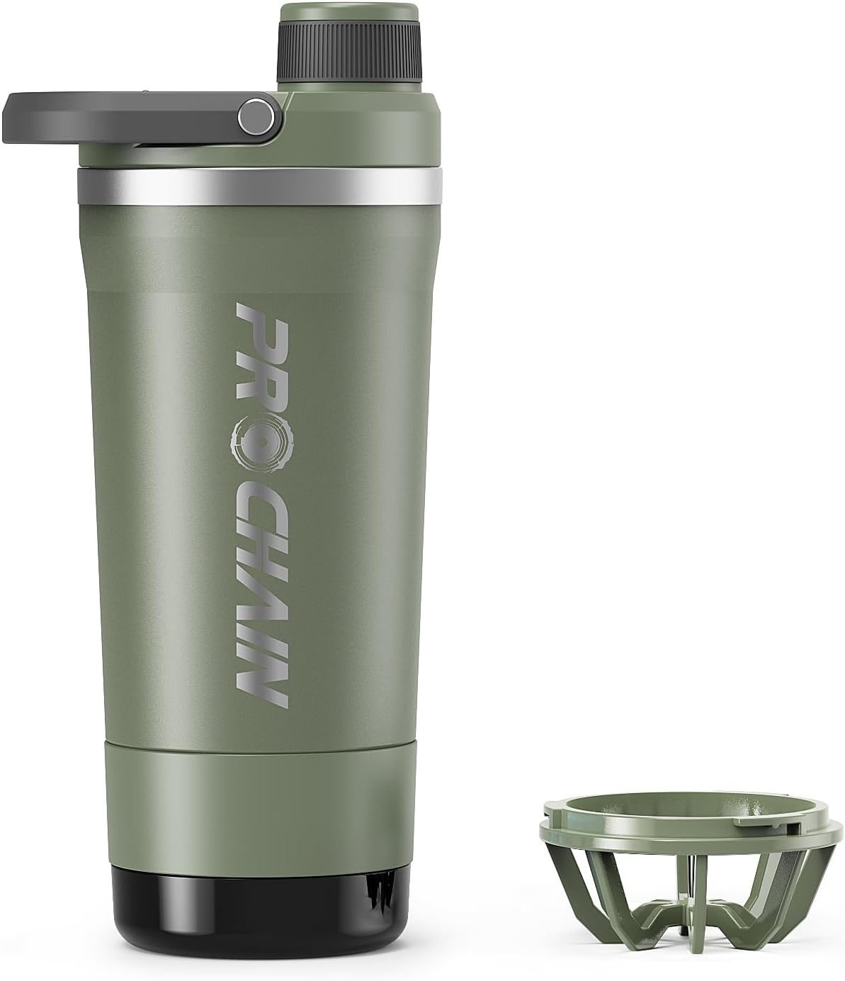 PROCHAIN Insulated Stainless Steel Shaker Bottle - Leak-Proof 24 oz Metal Cup for Protein Shakes | Ideal for Gym Sports