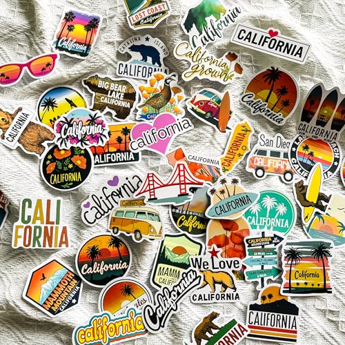 50PCS California Stickers - Waterproof Vinyl Decals