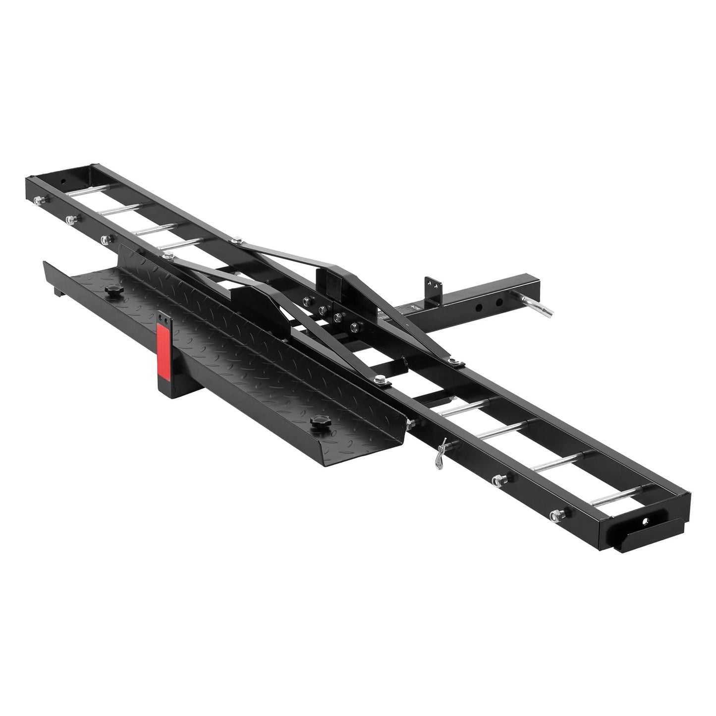 VEVOR Motorcycle Carrier, 600 LBS Steel Motorcycle Carrier Hitch Mount with 47" Longer Ramp, Scooter Dirt Bike Trailer Hauler with Ratchet Straps and Stabilizer, for Car, Truck with 2" Hitch Receiver