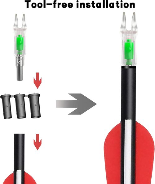 Lighted Nocks for Arrows - H, S, GT Bushings for .165, .233, .244, .246 | Essential Archery Accessories