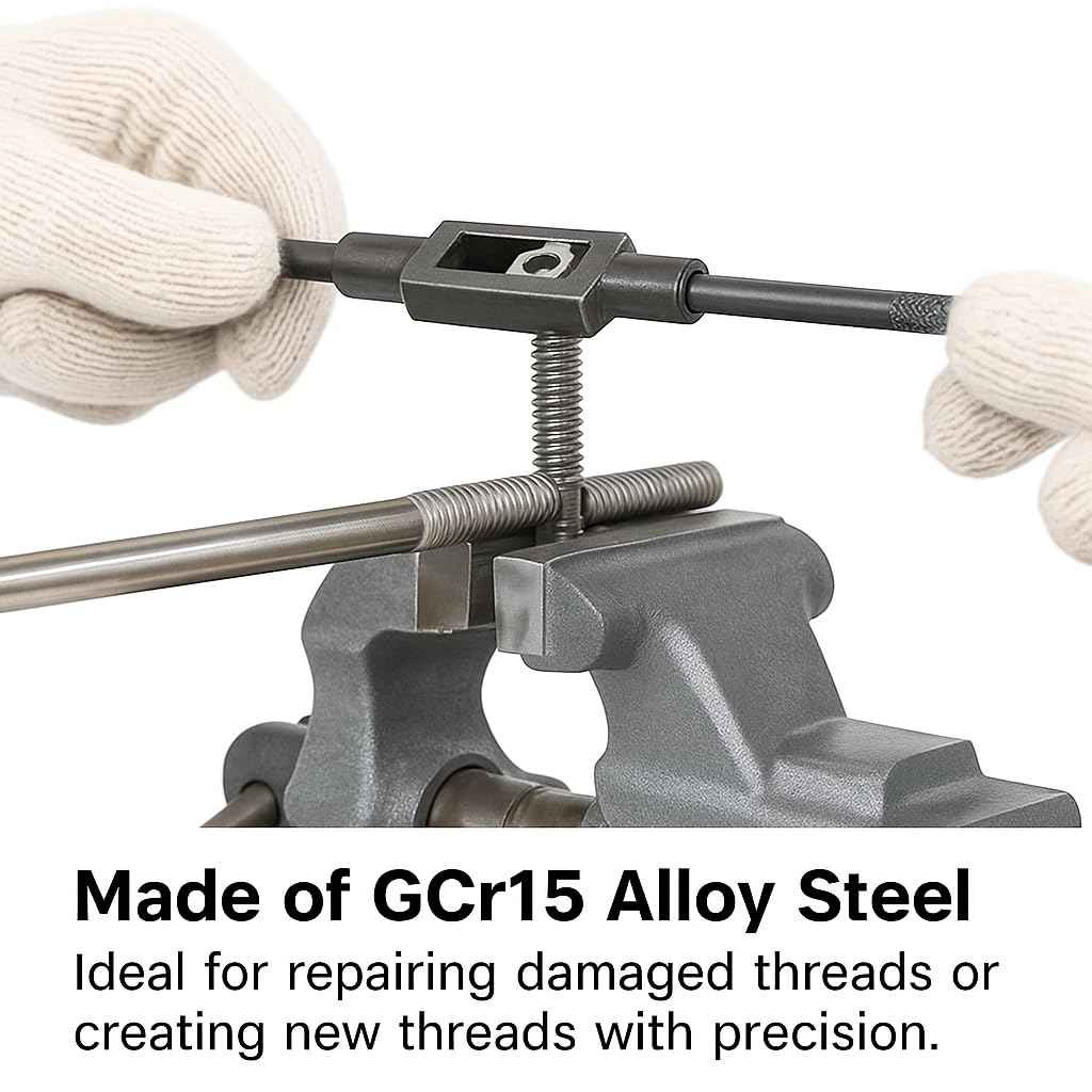 M14 x 1.5 Metric Tap and Die Set HSS Machine Tap and GCr15 Alloy Steel Hex Die Right Hand Thread Cutting Tool for Metal Repair