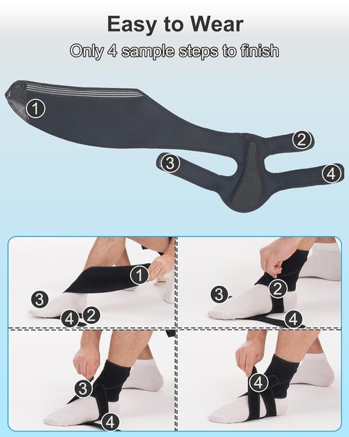 Healsmile Adjustable AFO Brace for Drop Foot Relief - Medical Foot Drop Orthotic Support for Stroke Recovery, Plantar Fasciitis & Walking Stability - Breathable Lightweight (Men/Women), Left