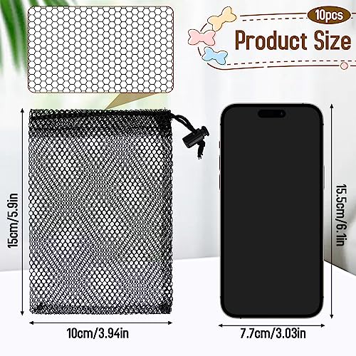 10PCS Small Mesh Drawstring Bags - 6x4 Inch Mini Nylon Bags