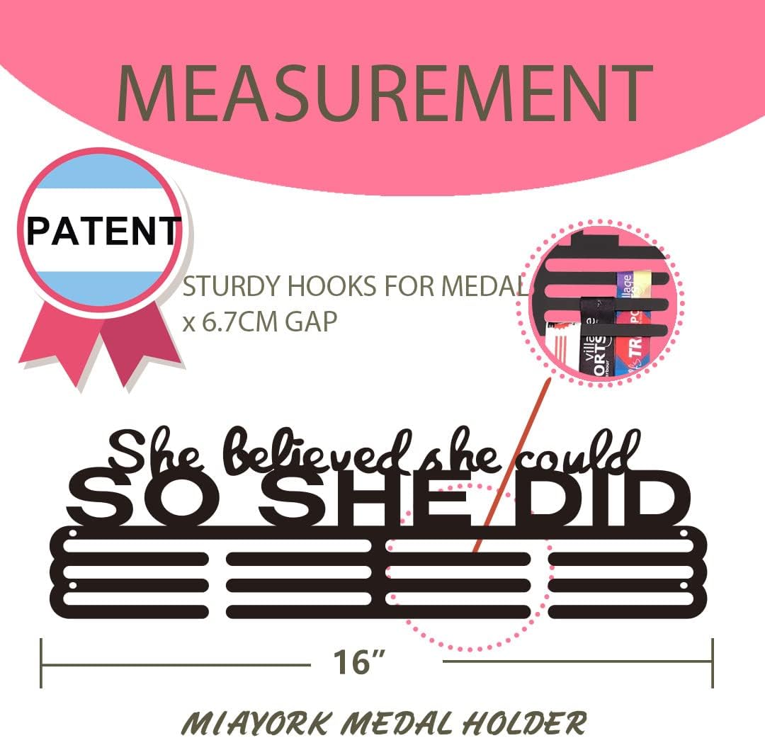 Medal Hanger | Easy to Install Wall-Mounted Medal Holder for Race Runners