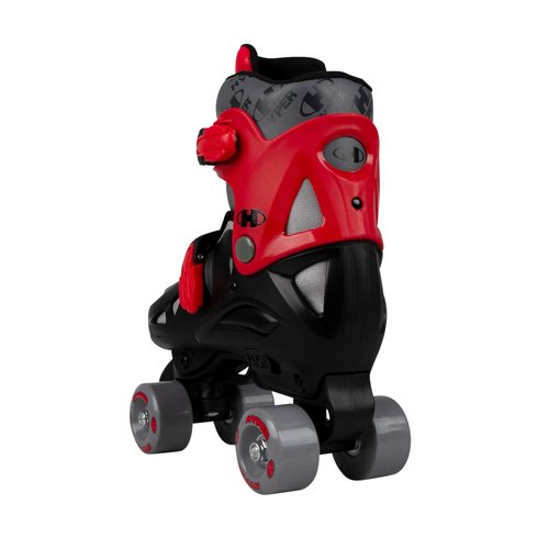 Hyper Youth Boys 2-in-1 Adjustable Roller Skates – Red/Grey, Convert Between Inline & Quad for Versatile Fun, Easy Push-Button Fit Adjustment, Durable Construction, Smooth Rolling Wheels & Dual Brakes