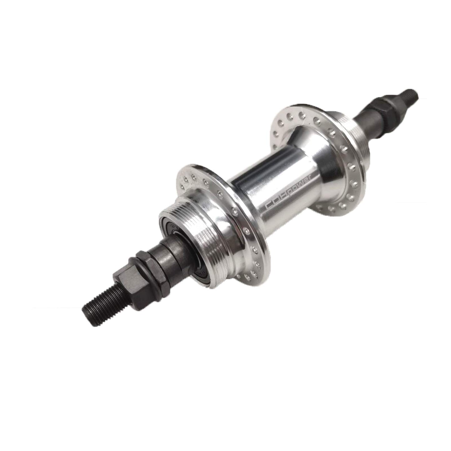 Bicycle Rear Hub 36 Hole, Double Thread, 135mm Width, Aluminum Alloy Bike Hub Bicycle Wheel Part (Silver)