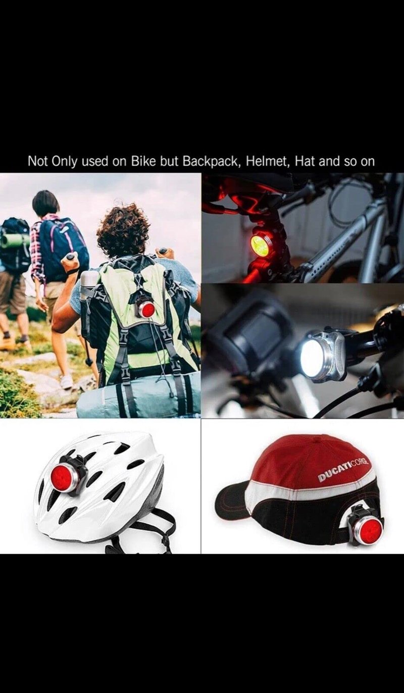 USB Rechargeable Bicycle LED Headlight and LED Tail Light Sets (4 Light Set)