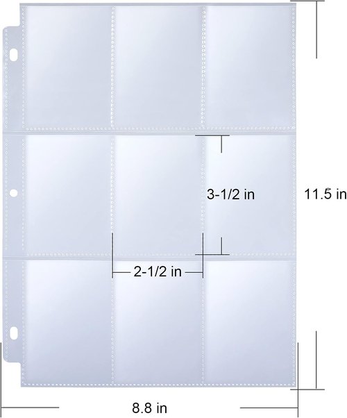 36 Pack Trading Card Sleeves by [Brand Name] - 9 Pocket Page Protectors for 324 Cards | Clear Sheets for 3 Ring Binders