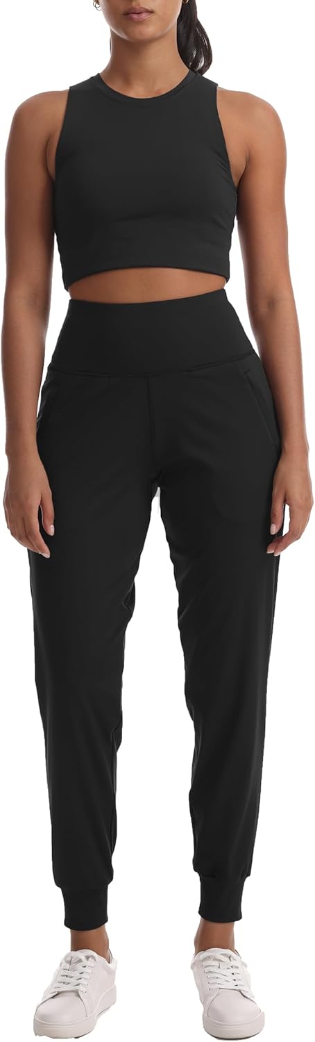 Skiennix Women's Joggers - Lightweight High Waisted Athletic Pants with Pockets for Yoga & Gym