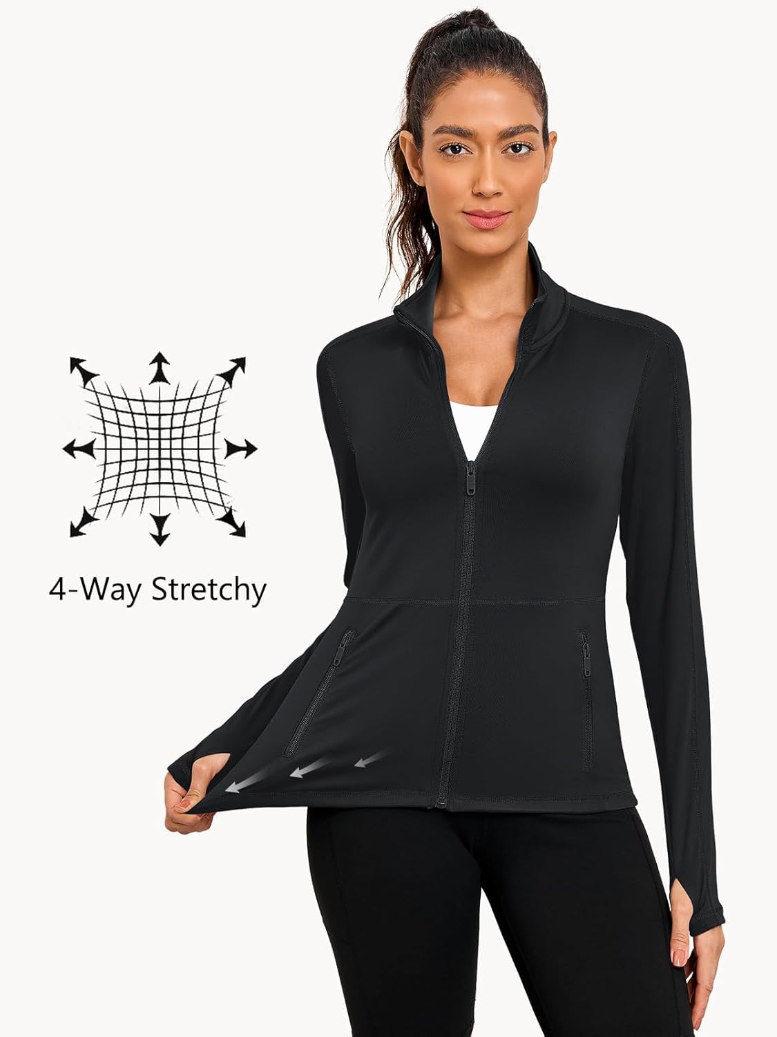 VUTRU Women's Yoga Jacket - Full Zip Athletic Running Track Jacket for Active Lifestyle
